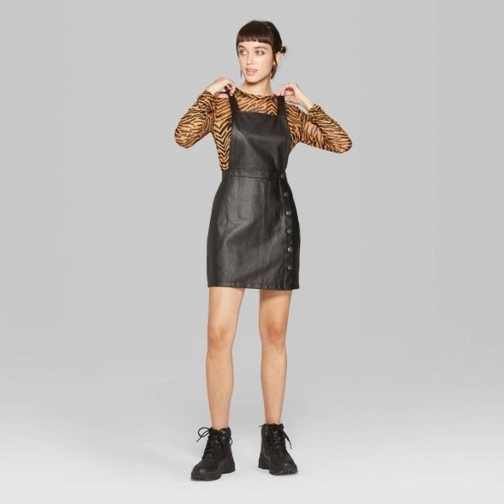Faux Leather Dress